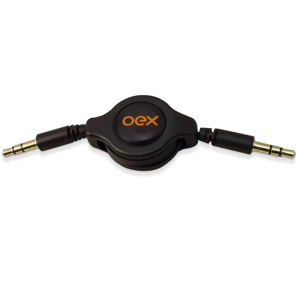 Cabo de Audio Retratil P2 3.5MM 80CM - OEX