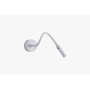 Arandela Luminária de Cabeceira Flexivel Branca Led 3W 3000K Bivolt DS8274 Delis