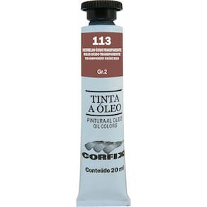 Tinta Óleo Corfix 20ml Vermelho Óxido Transparente 113 Gr. 2