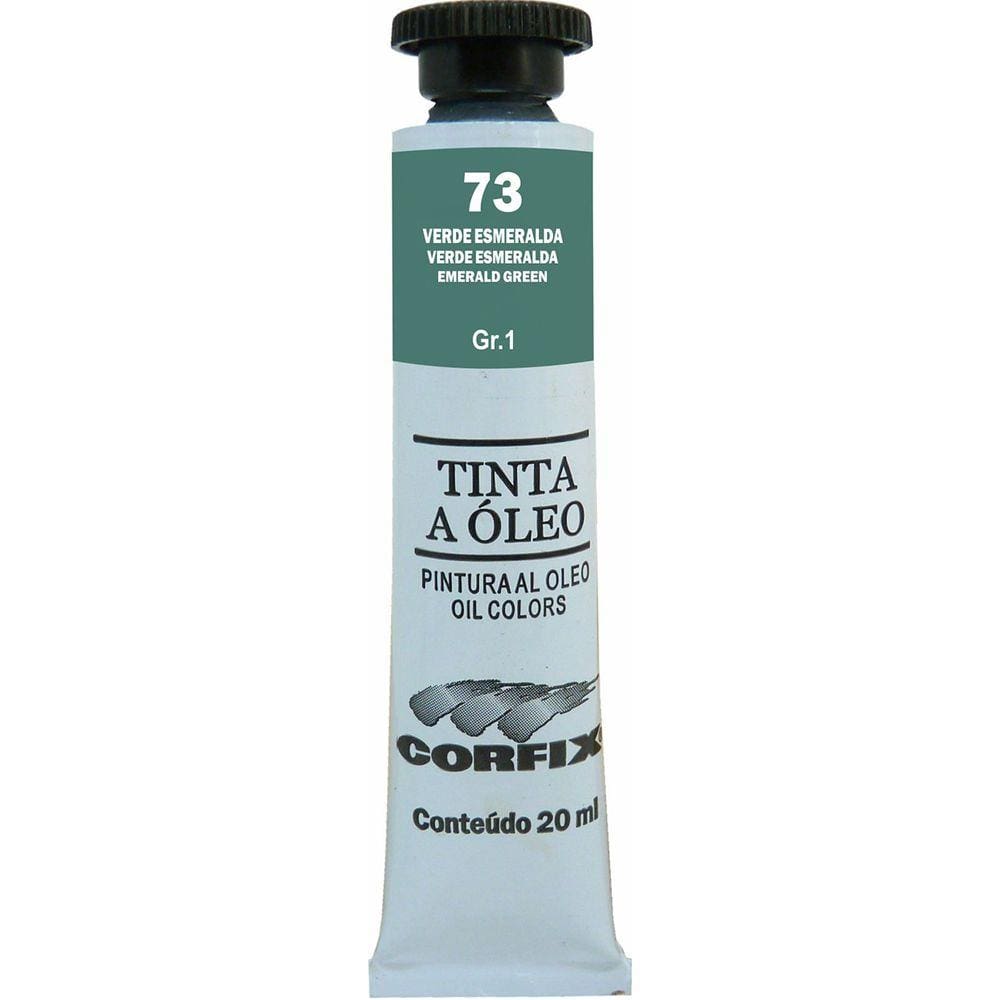 Tinta Óleo Corfix 20ml Cor Verde Esmeralda 73 Gr. 1