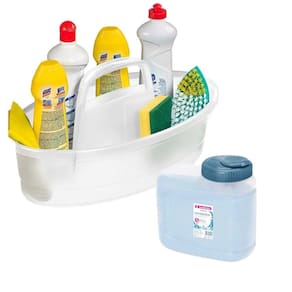 kit Balaio Cesto Oval Lavanderia Plástico + Pote Porta Sabão Pó 1Kg - Sanremo