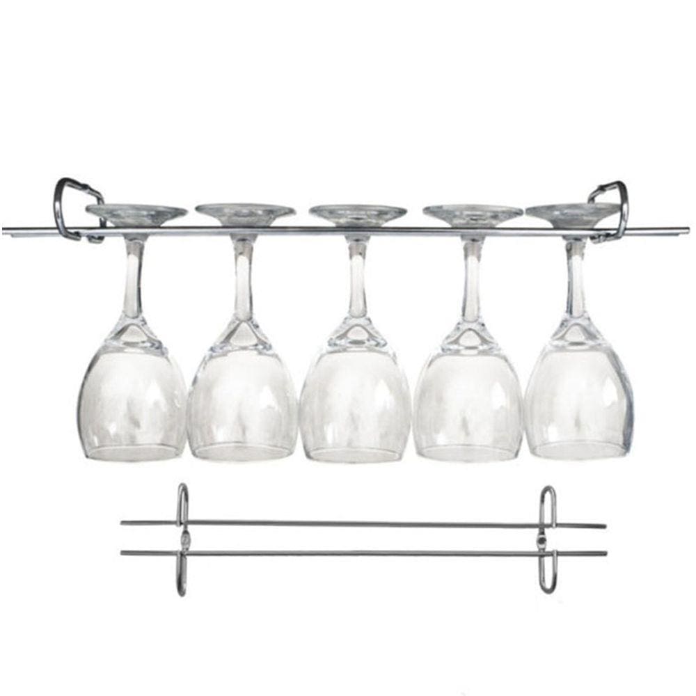 Kit 4 Suportes Organizador Armário Porta Taças Cromado 35cm