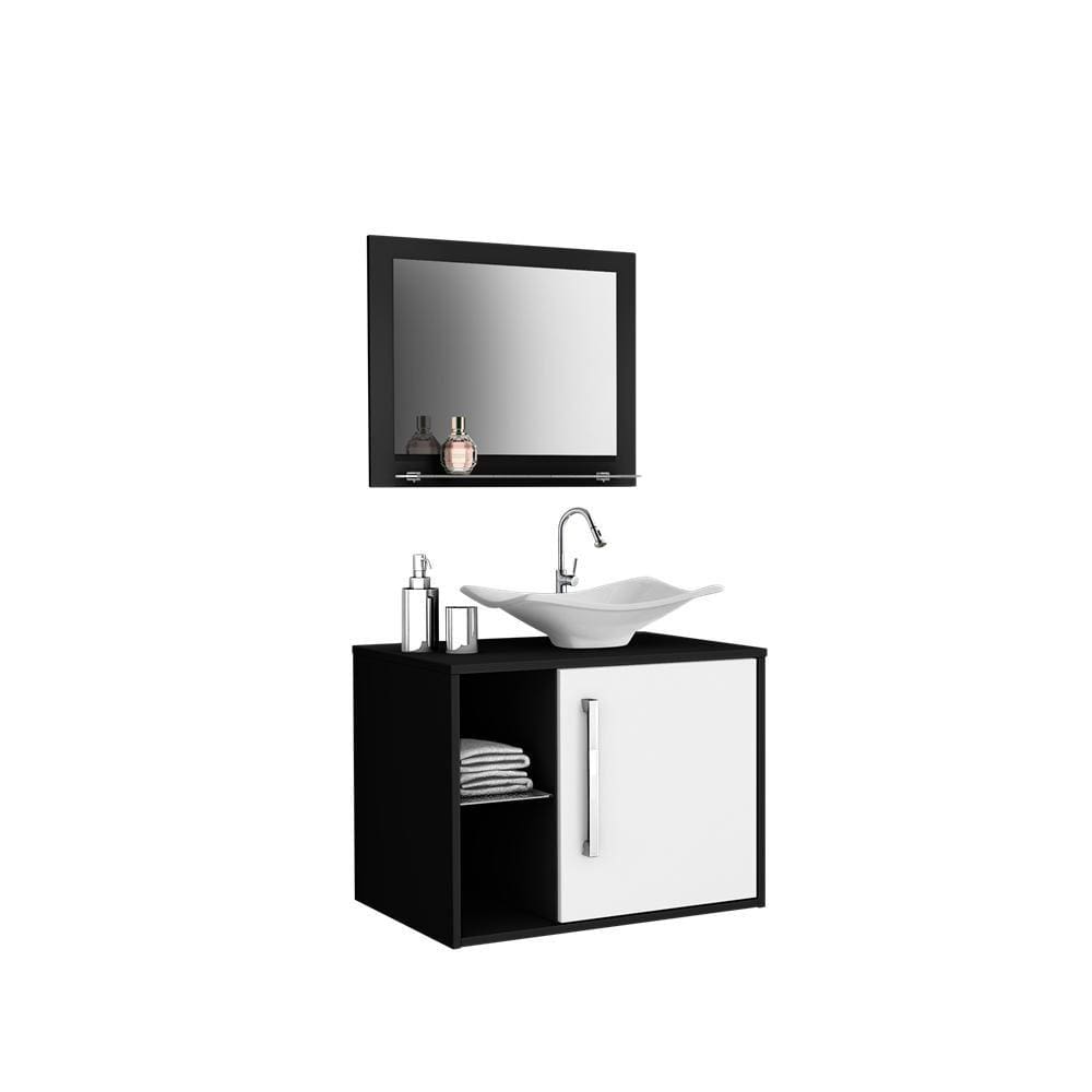 Conj Gabinete Baden Bechara Preto Branco 2074914 Banheiro