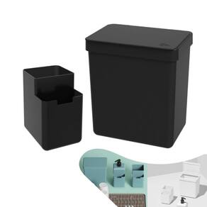Kit Lixeira 2,5L Organizador De Pia Escorredor Talher Bancada Cozinha Single - Coza