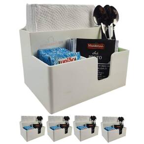 Kit 5 Porta Guardanapo Mesa Papel Sachê Café Açúcar Adoçante Mexedor Lanche - Coza