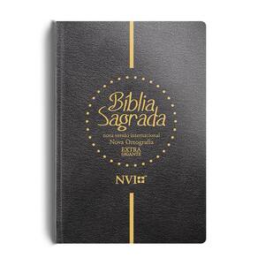 Bíblia NVI extra gigante Novo Testamento - 2 cores - Semi luxo preta