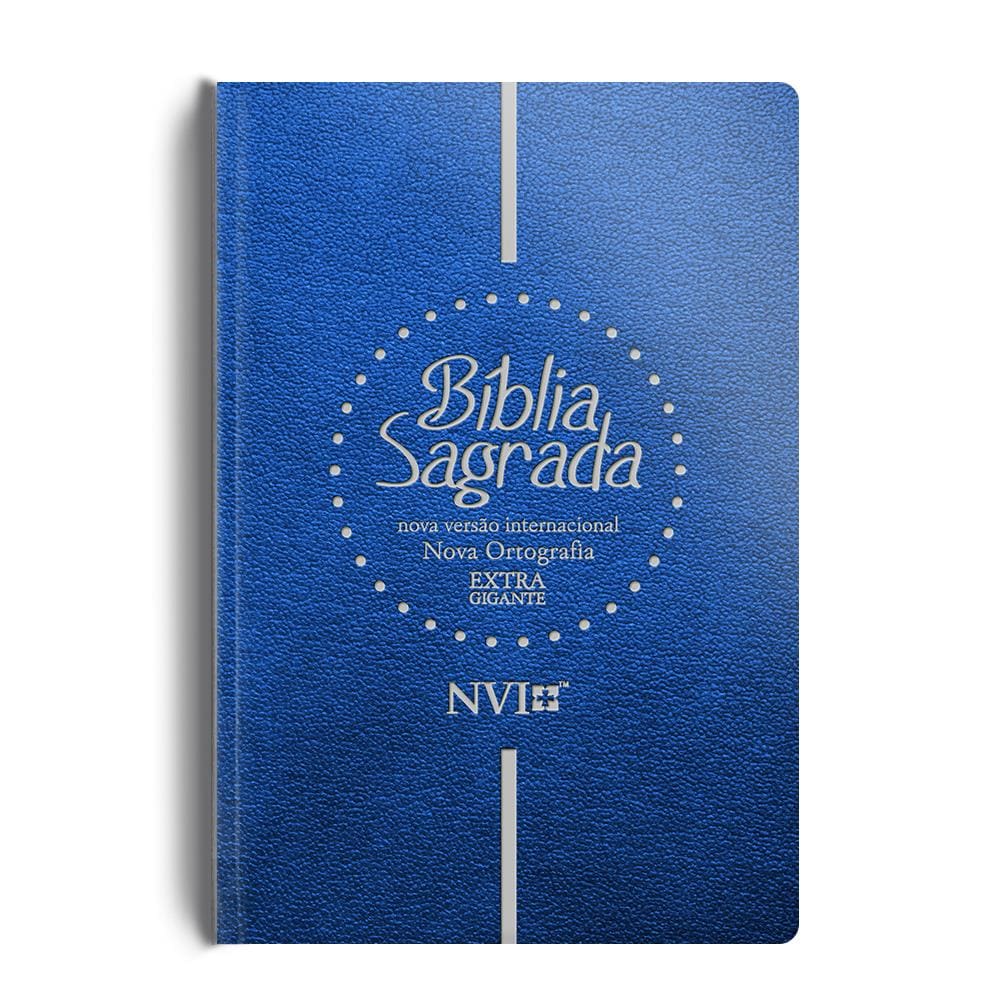 Bíblia NVI extra gigante Novo Testamento - 2 cores semi luxo azul