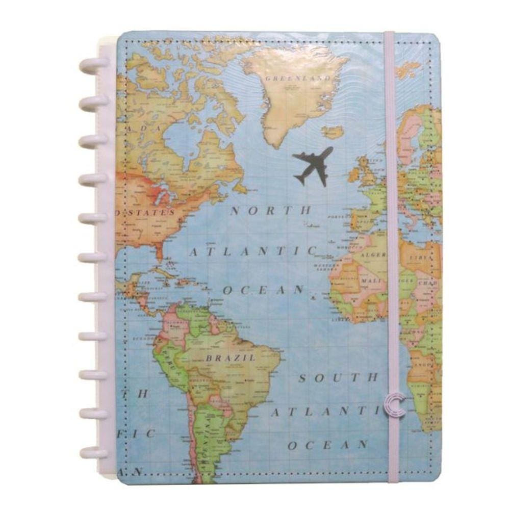 Caderno Inteligente 80F Grande Mapa Mundi
