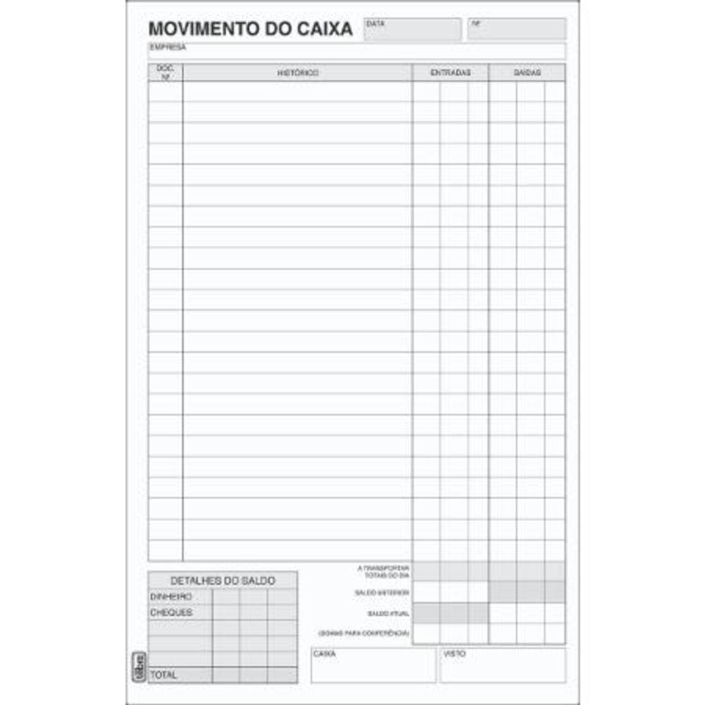 Movimento Caixa Gde 100Fls Tilibra