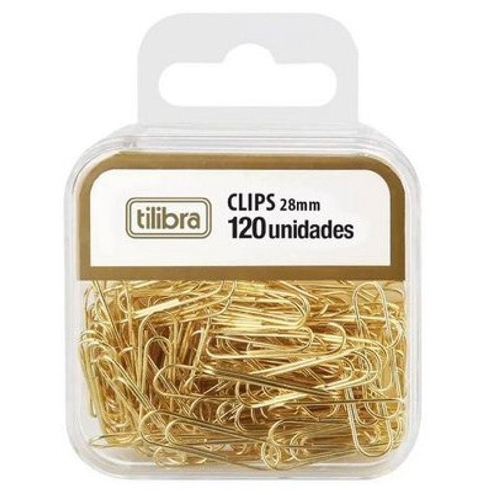 Clips 28Mm 120Un Dourado Tilibra 178