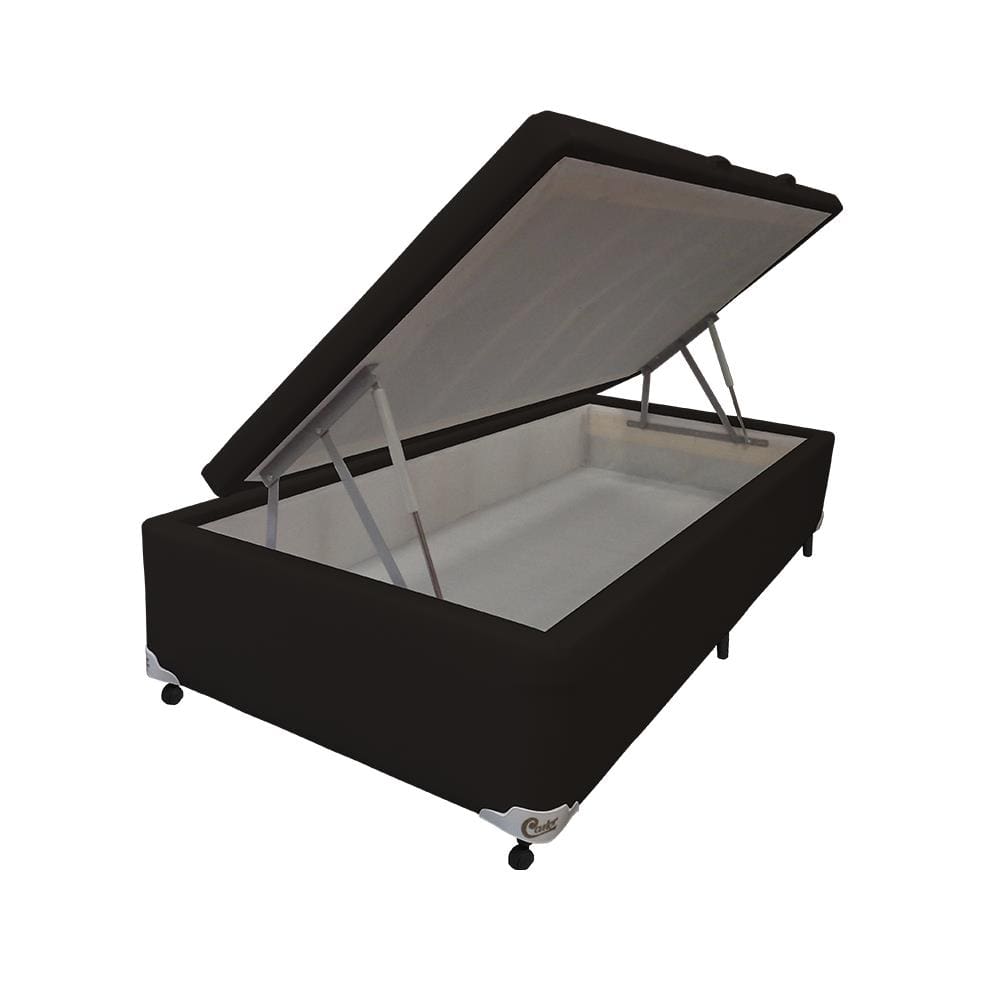 Box Baú Castor Solteiro Preto 100x200x35cm