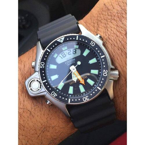 Relogio Citizen Masculino Visor Preto Aqualand Ponto