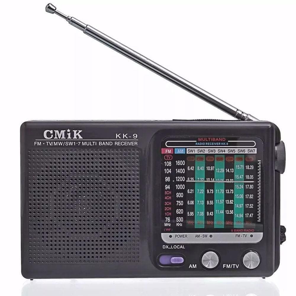 Rádio de Bolso AM/FM 9 Faixas Preto - Quanhe