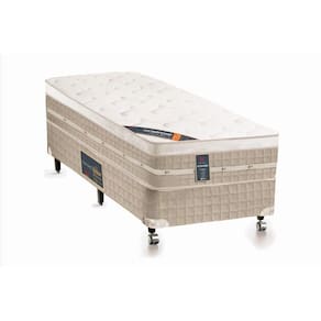 Cama Box + Colchão Castor Solteiro Premium One Face Tecnopedic 100x200x57cm