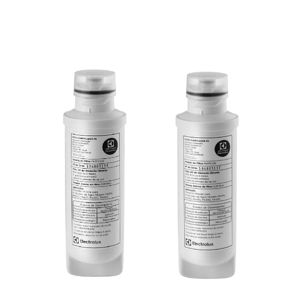 Kit Filtro/Refil De Água Para Purificador Electrolux Pa10n Pa20g Pa25g Pa30g Pa40g - 2 Unidades