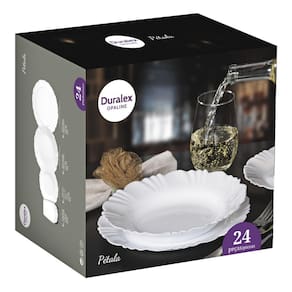 Aparelho de Jantar Vidro Marinex Opaline Pétala - Kit 24 Un