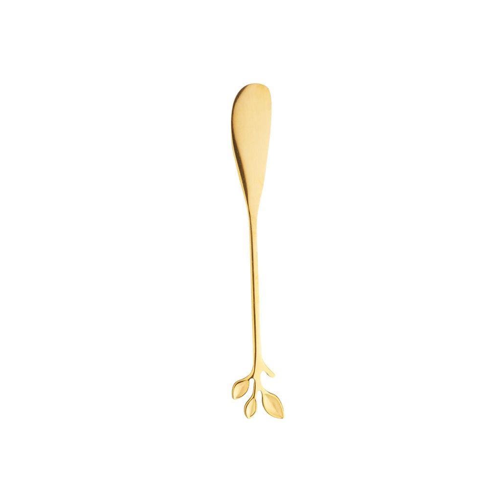Conjunto 4 Espátulas Aço Inox Leaves Dourado - Bon Gourmet