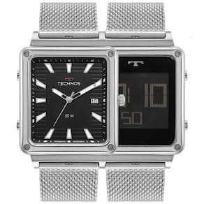 Relógio Technos Masculino Curvas Prata Anadigi 1S13Cw/1P