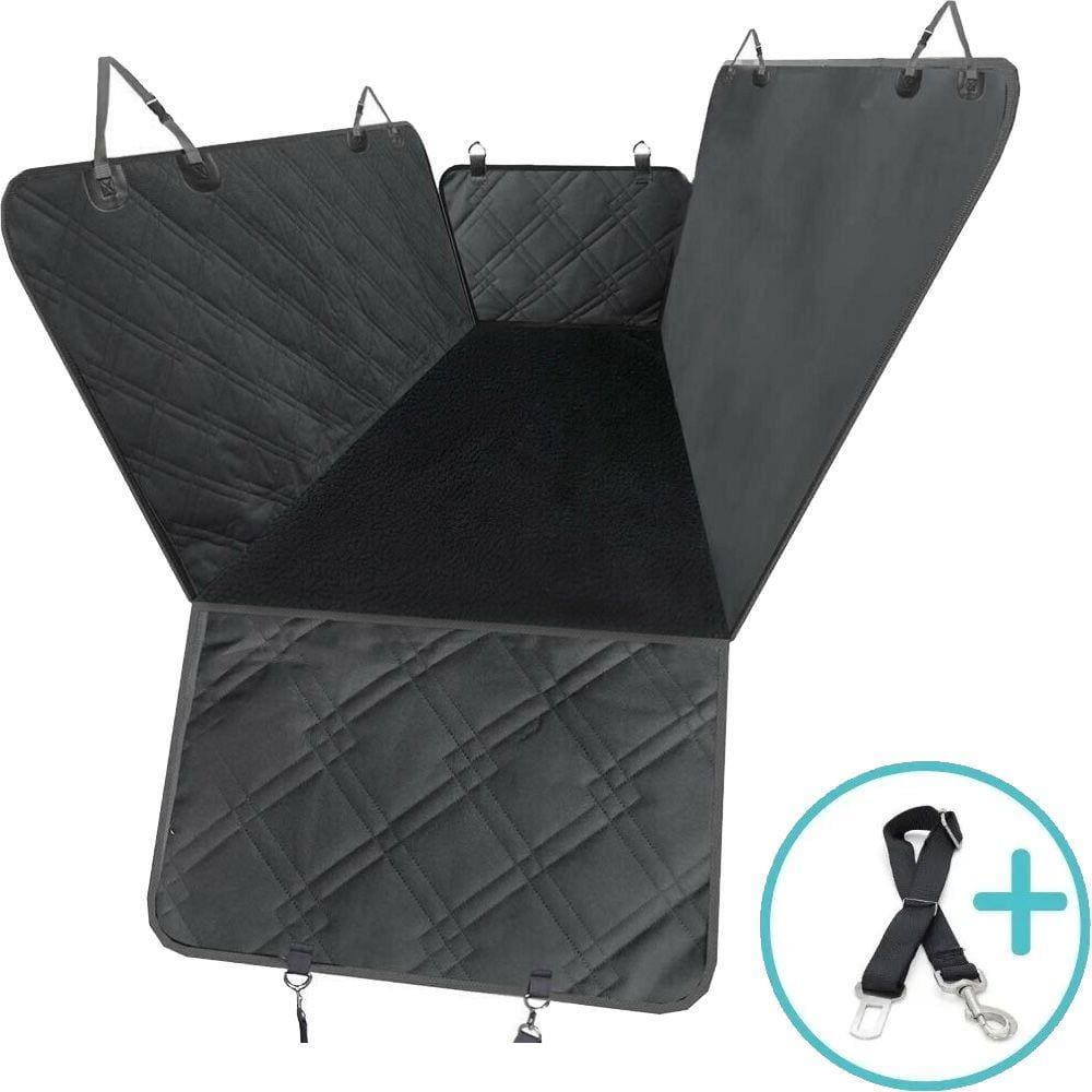 Capa protetora pet banco carro traseiro cachorro impermeável + guia de segurança