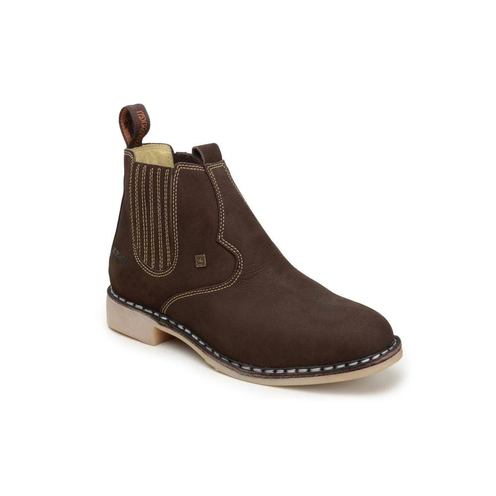 Botina Em Couro Masculina Zebu Nobuck CafE - 64010