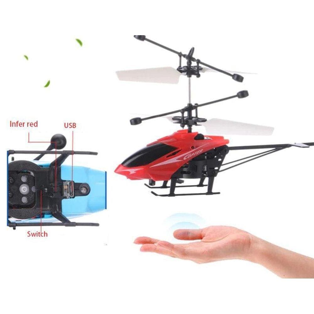 Mini Helicóptero Drone Com Luz Sensor De Movimento Usb