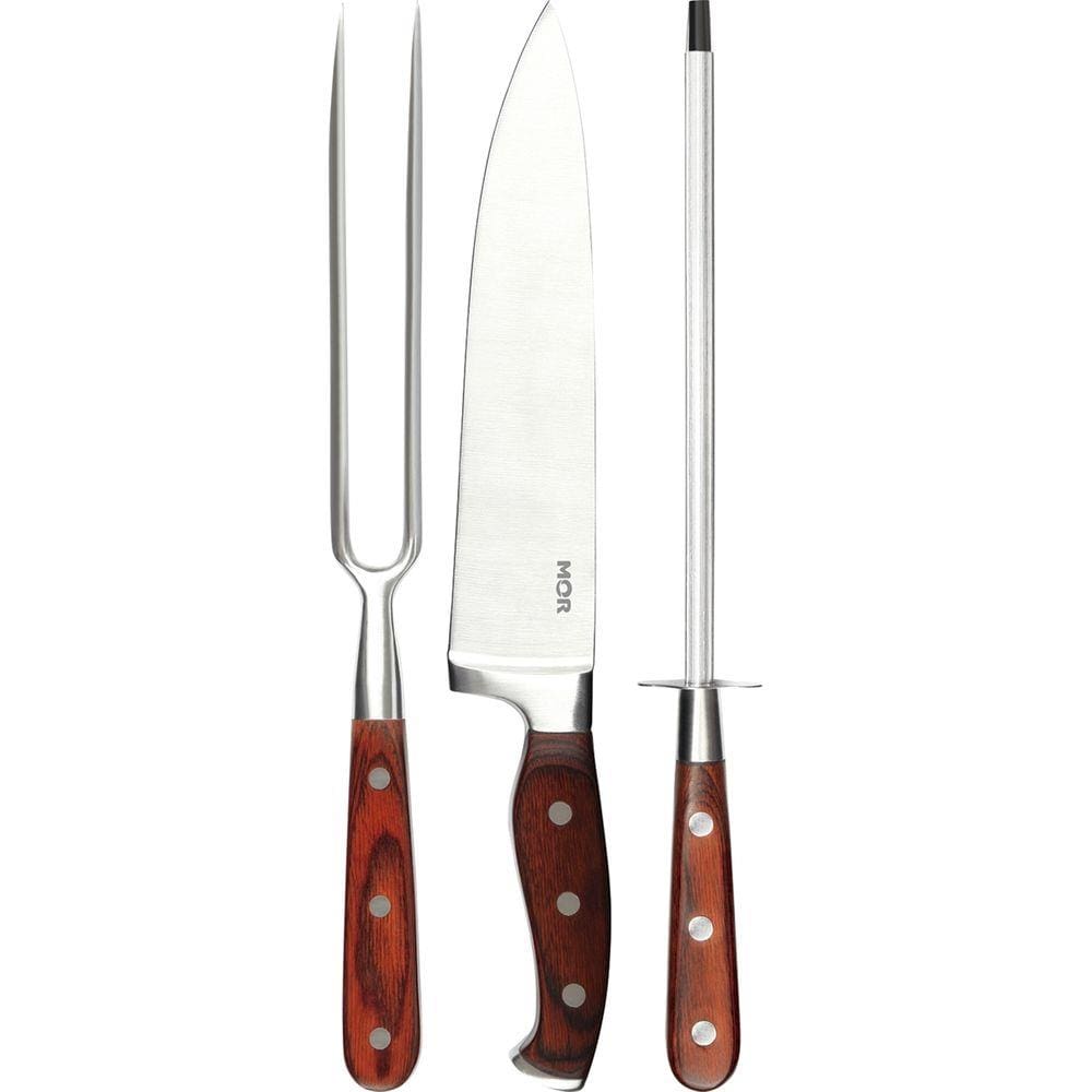 Conjunto para Churrasco Steel 8 Pol Aço Inox 3 Peças 3945 Mor