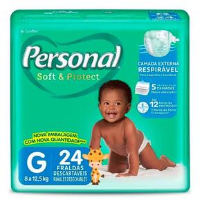 Fralda Personal Soft E Protect Jumbo G Com 24 Unidades