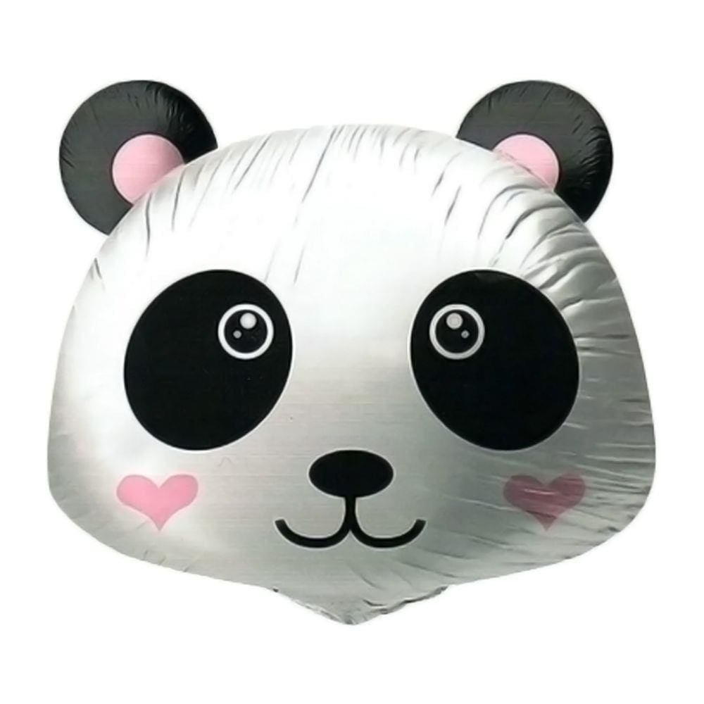 Balão Metalizado Cabeça de Panda Coração - 24 Polegadas