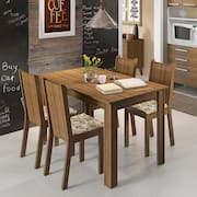 Conjunto Sala de Jantar Rosie Mesa Tampo de Madeira com 4 Cadeiras