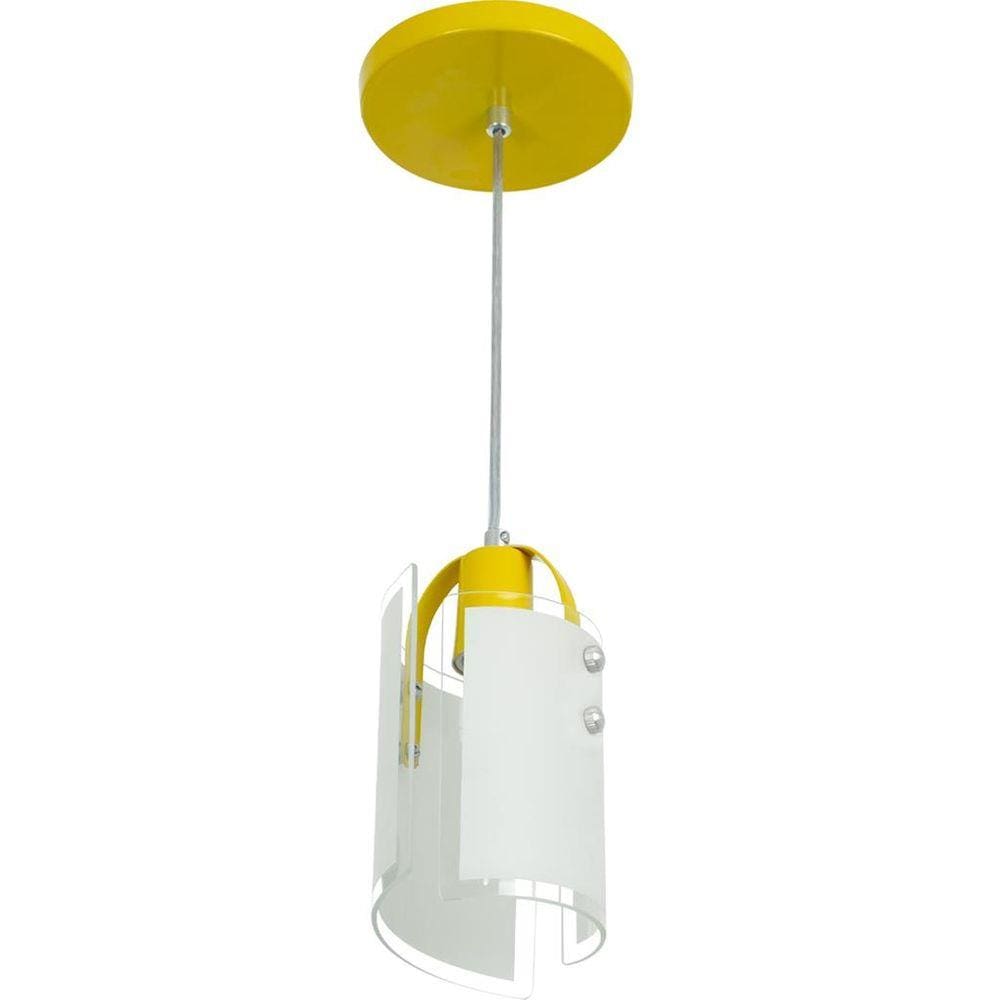Lustre Pendente Calha Amarela De Vidro 1 Mt De Fio
