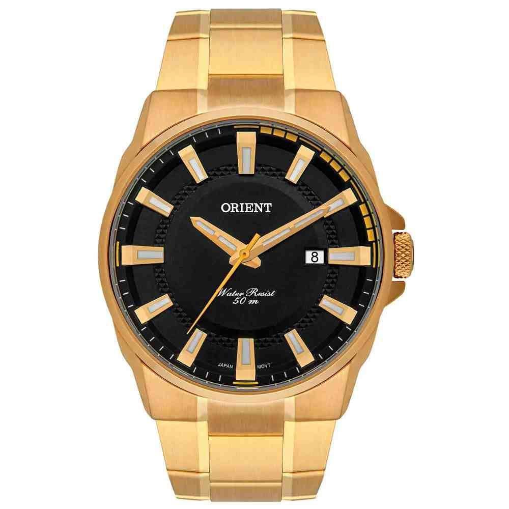 Relógio Orient MGSS1189 P1KX masculino dourado mostrador preto