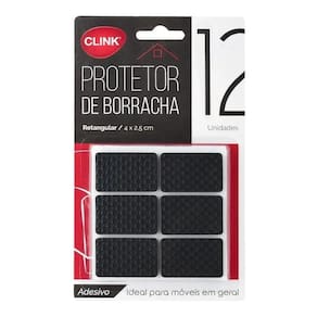 Kit 12 Protetor Adesivo Móveis Borracha Cadeira Portas Clink