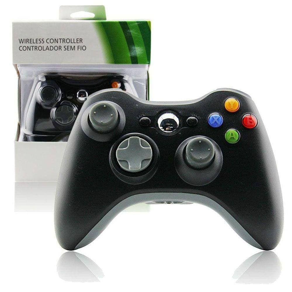 Controle Sem Fio Para Xbox 360 Joystick Wireless Preto