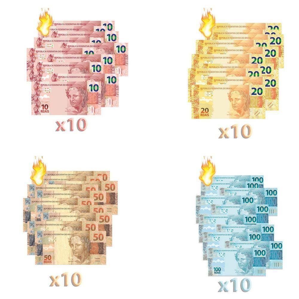 40 Burning Money - (notas Flash) 10, 20, 50, 100 Reais B+