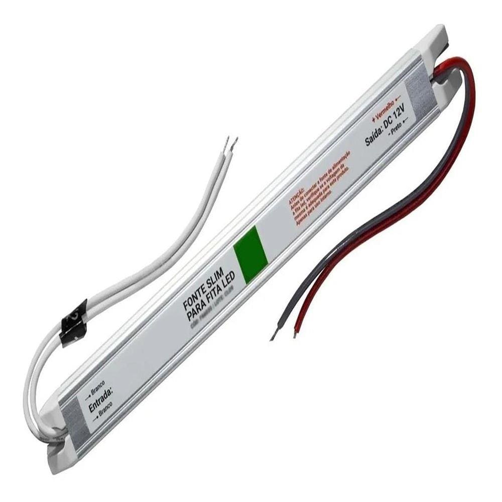 Mini Fonte Slim Drive Chaveada 72w Bivolt Automática 6A 12V