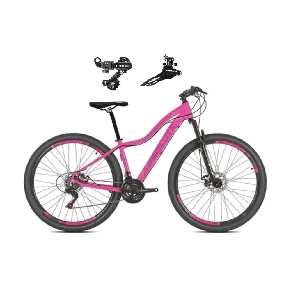 Bicicleta Aro 29 Absolute Hera Feminina 24v Alumínio Freios a Disco Garfo Suspensão - Rosa