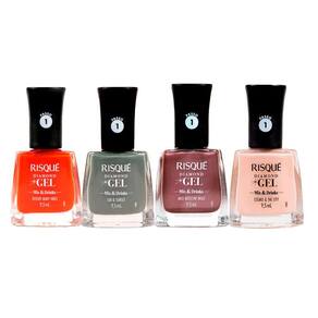 Kit Esmalte Risqué Diamond Gel Mix & Drinks