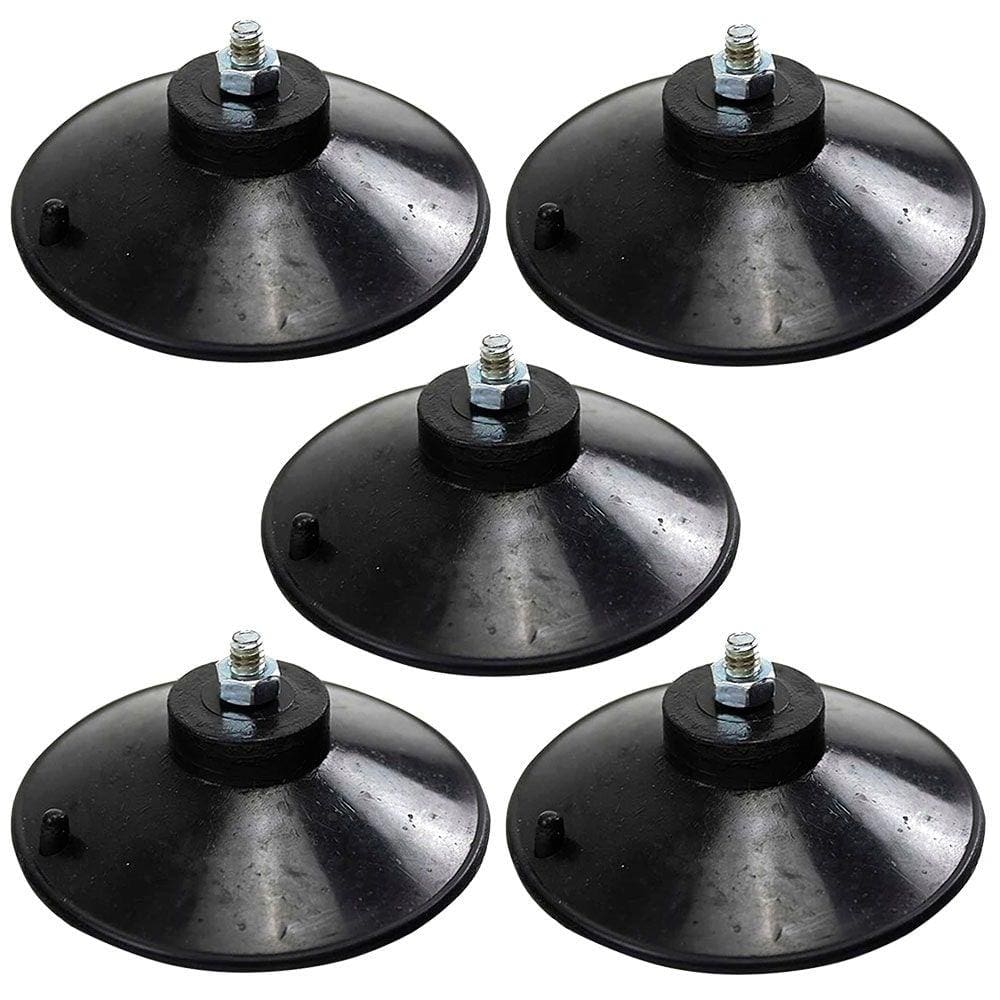5 Ventosa de 90mm (9 cm) Em PVC Preto Com Parafuso e Porca