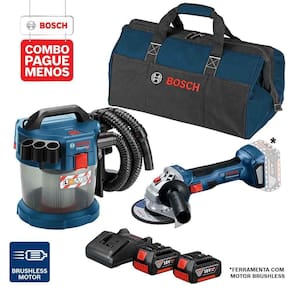 Combo Pague Menos Bosch 18V - Esmer + Aspirador de Pó + 2 Bat+ Carre.+ Bolsa