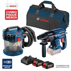 Combo Pague Menos Bosch 18V - Martelete + Aspirador de Pó + 2 Bat+ Carre.+ Bolsa