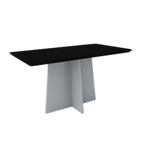 Mesa de Jantar 6 Lugares Ana Off White preto