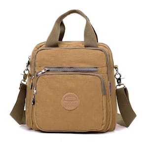 Bolsa Mochila Feminina Nylon Com Alça Removível Bege