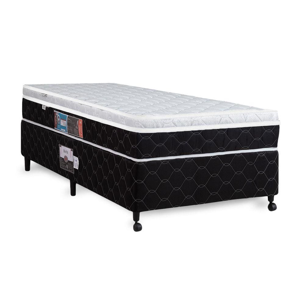 Cama Box + Colchão Castor Solteiro Mont blanc One Face D33 96x203x52cm