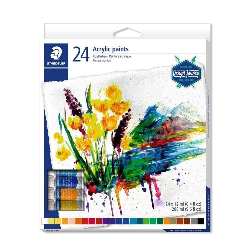 Estojo de Tinta Acrílica Staedtler Acrylic Paints com 24 Cores