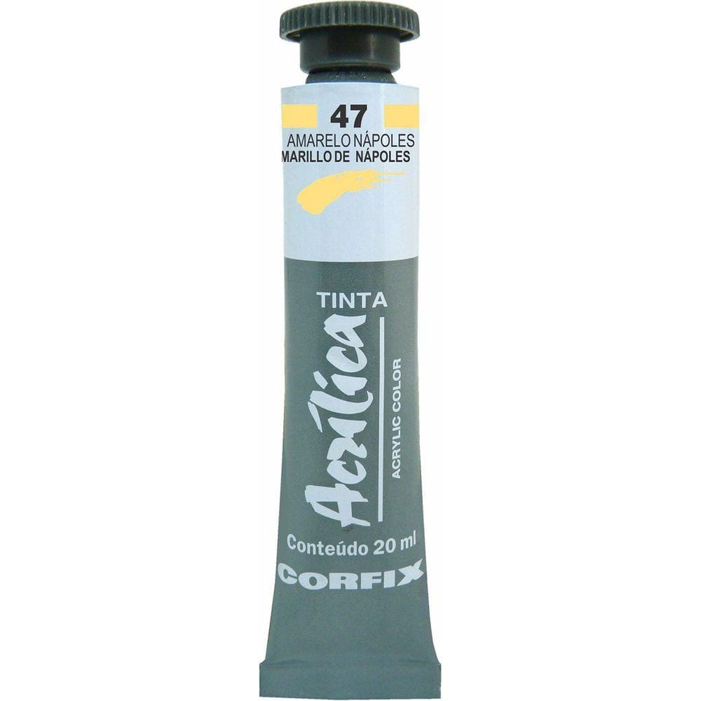Tinta Acrílica Corfix 20ml Cor Amarelo Nápoles 47 G1