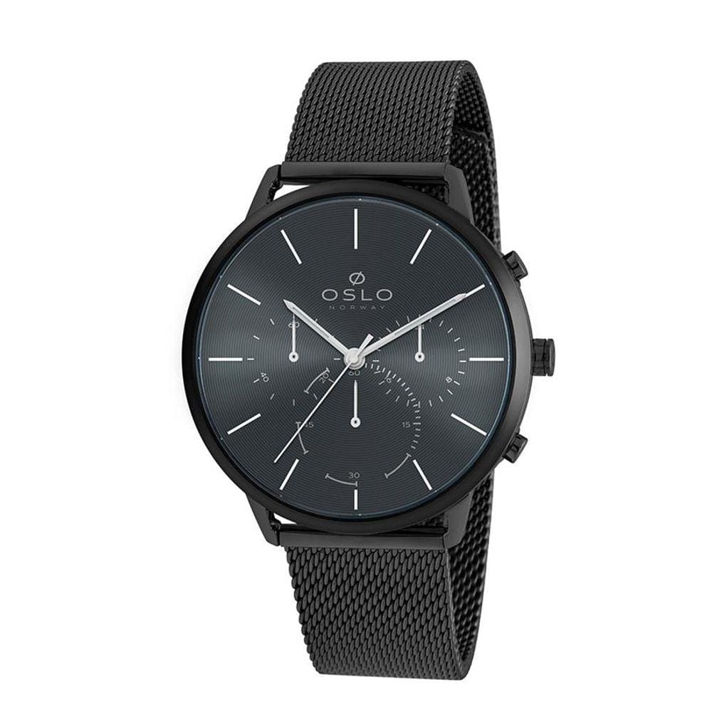 Relógio Oslo Masculino Ref: Ompsscvd0007 P1px Slim Cronógrafo Black