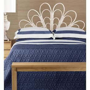 Jogo De Cama King 100% Algodão Egípcio Branco Bordado Azul