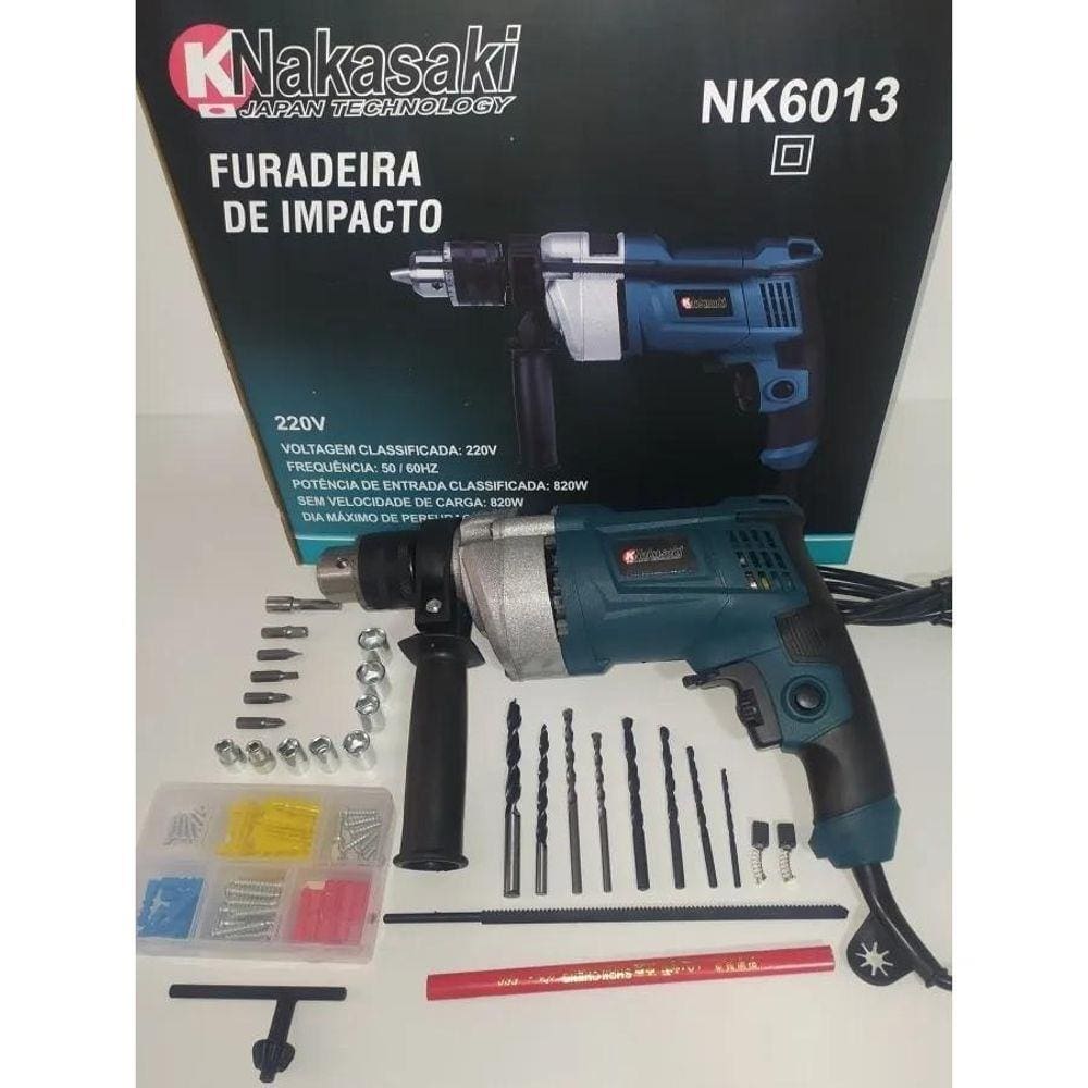 Furadeira Elétrica De Impacto E Parafusadeira Nakasaki 110V
