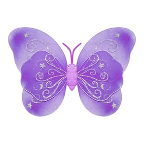 Asa de Borboleta Lilás com Glitter