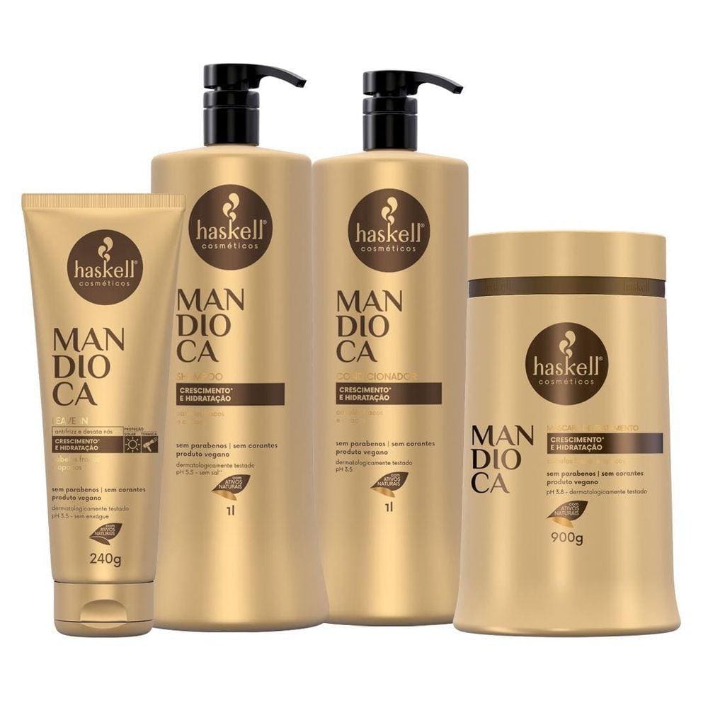 Kit Haskell Mandioca Crescimento 1L Sh Cond Masc Leave